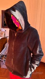 Pelliccia ecologica nera - Taglia S