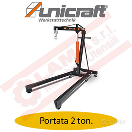 Gru pieghevole con pompa portata max 2 ton.