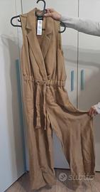 LIU JO Tuta lunga lino e cupro Beige