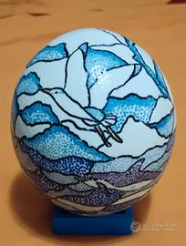 uovo di struzzo dipinto a mano 