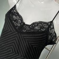 Abito donna nero gessato con pizzo tg 38 Kookai