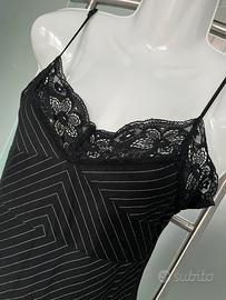 Abito donna nero gessato con pizzo tg 38 Kookai