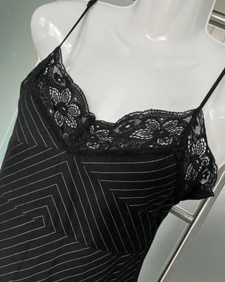 Abito donna nero gessato con pizzo tg 38 Kookai