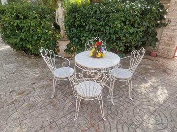 Set da giardino in ferro pieno battuto