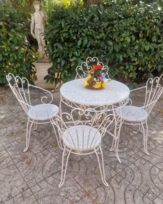 Set da giardino in ferro pieno battuto