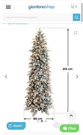 Albero di Natale innevato 210 con luci LED