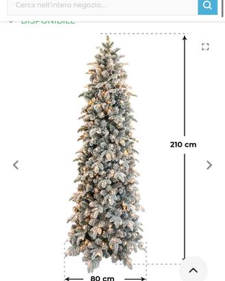 Albero di Natale innevato 210 con luci LED
