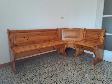 Panca angolare tirolese in pino massello