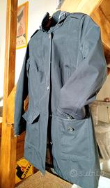 splendido trench Barbour blu con scacchi da donna