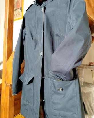 splendido trench Barbour blu con scacchi da donna