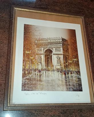 stampa firmata Paris l'arc de triomphe guy dessapt