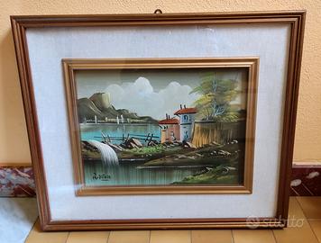 QUADRO R. VITALE Cornice Legno Vintage Retrò 