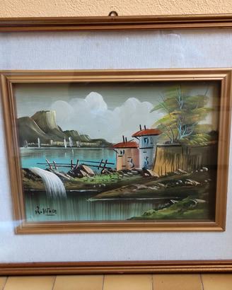 QUADRO R. VITALE Cornice Legno Vintage Retrò 