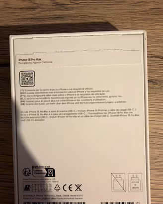 IPHONE 18 PRO MAX 256 BLACK