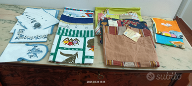6 Grembiuli+set Tovaglietta+asciugapiatti. NUOVI