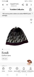 cappellino  invernale marrone e nero Fendi
