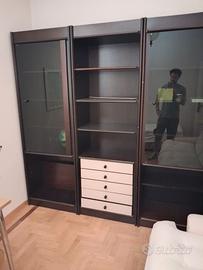 Libreria nera con vetrate
