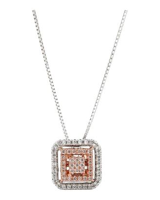 Collana  in oro bianco e rosa con diamanti