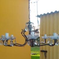 LAMPADARIO VINTAGE ANNI '60 CON GOCCE DI CRISTALLO