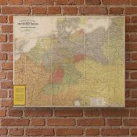 Antica grande rara mappa 1871 Impero Tedesco