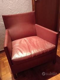 Poltrona Vivette Club pelle bordeaux