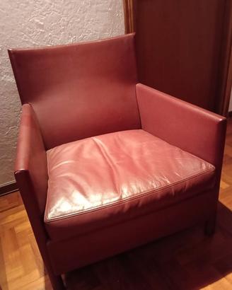 Poltrona Vivette Club pelle bordeaux