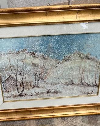 Quadro con paesaggio Montagne neve, autore Duccio