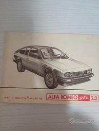 Libretto uso e manut. originale Alfa Romeo GTV 2.0