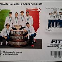 Foglietto Vittoria dell'Italia in Coppa Davis