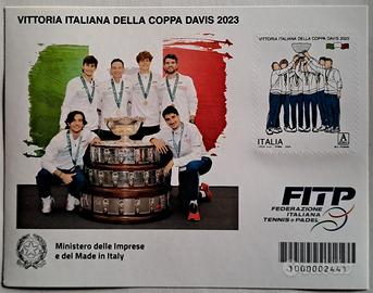 Foglietto Vittoria dell'Italia in Coppa Davis