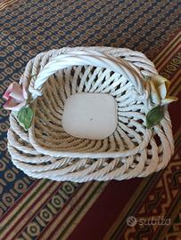 Cestina in ceramica di bassano