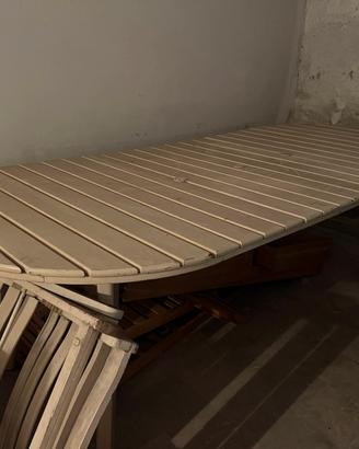 Tavolo da giardino in legno con 4 sedie