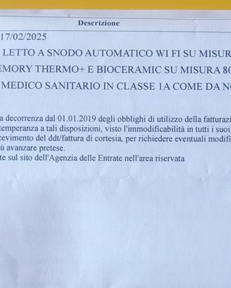 Letto ortopedico a snodo automatico con materassi