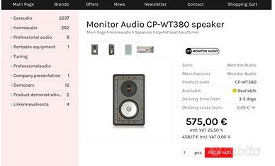 Kit 5 diffusori Monitor Audio per Home Teather