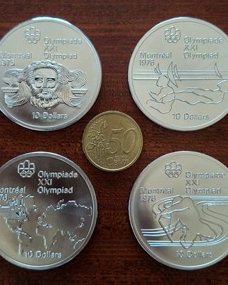 Lotto 4 monete da 10 dollari Canada, Olimpiade 