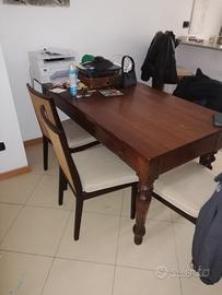 Tavolo e 4 sedie tutto legno massello