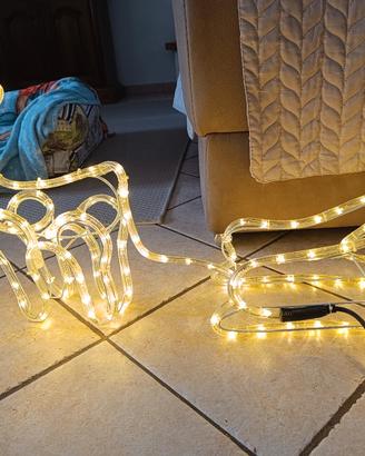 luci di natale  renna con slitta 