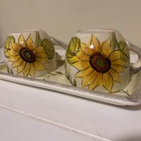 Set tazze da latte in ceramica con Vassoio