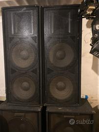 Impianto audio,rack,dbx,finale di potenza