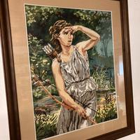 Quadro mezzo punto Dea della caccia.