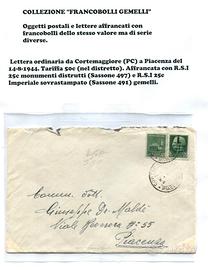GE07 - RSI - Lettera con francobolli gemelli -