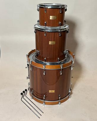 batteria artigianale in mogano 3pz