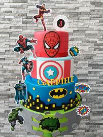 torta scenografica supereroi