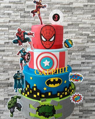 torta scenografica supereroi