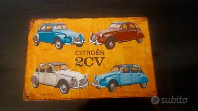 Diane 2CV insegna pubblicitaria in latta 