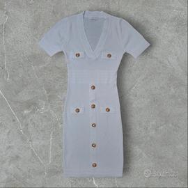 Vestito bianco aderente donna