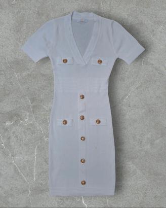 Vestito bianco aderente donna