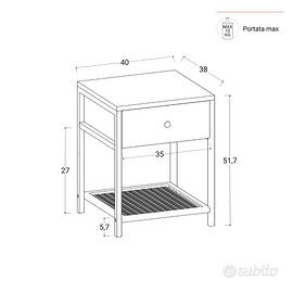 Set 2 comodini arredo letto DEGHI