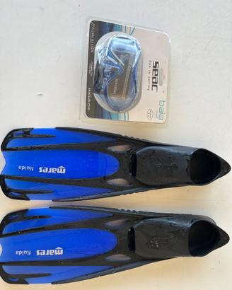 Set maschera Seac 4-8 y + pinne Mares 27-30 bimbo