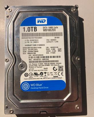 Hard disk Western Digital   1Tb   per pc fisso